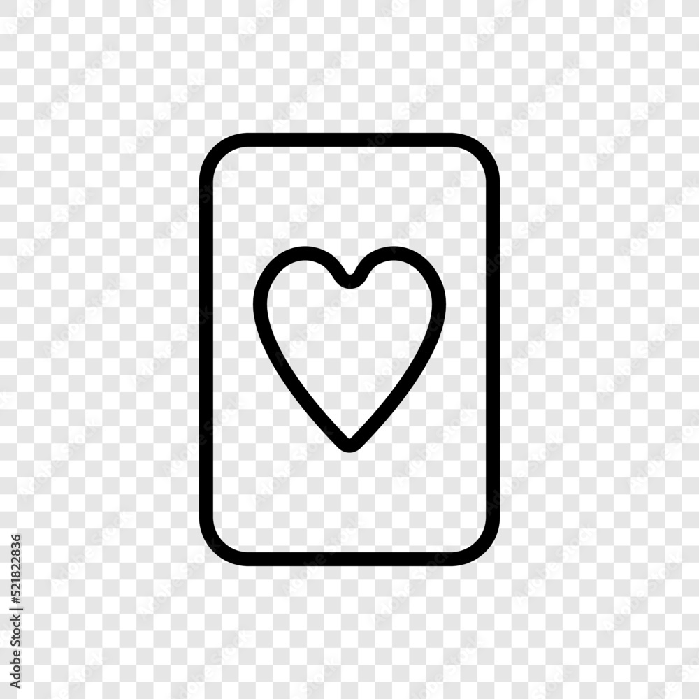 Poster hearts playing card simple icon vector. flat design. transparent grid.ai