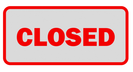 Closed shop sign transparent PNG