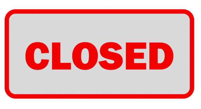 Closed shop sign transparent PNG