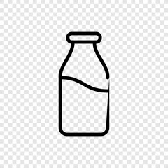 Milk bottle simple icon vector. Flat design. Transparent grid.ai