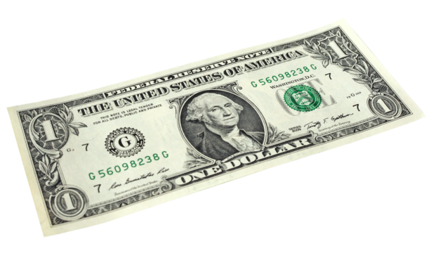Dollar notes 1 Dollar transparent PNG