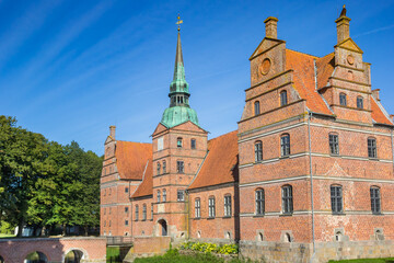 Historic red brick castle in Rosenholm