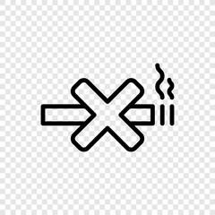Fototapeta premium No smoking simple icon vector. Flat design. Transparent grid.ai