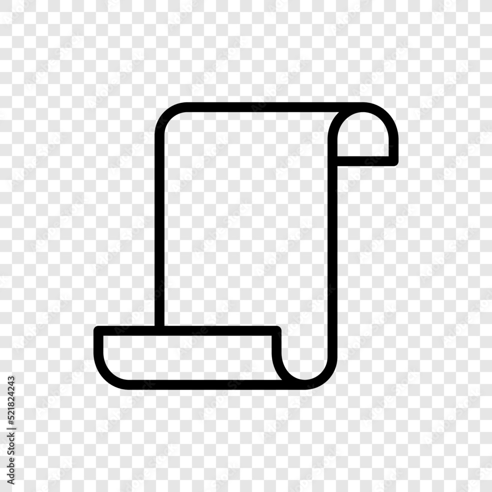 Poster paper script simple icon vector. flat design. transparent grid.ai