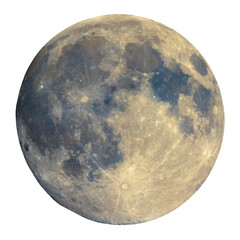 Full moon seen with telescope transparent PNG
