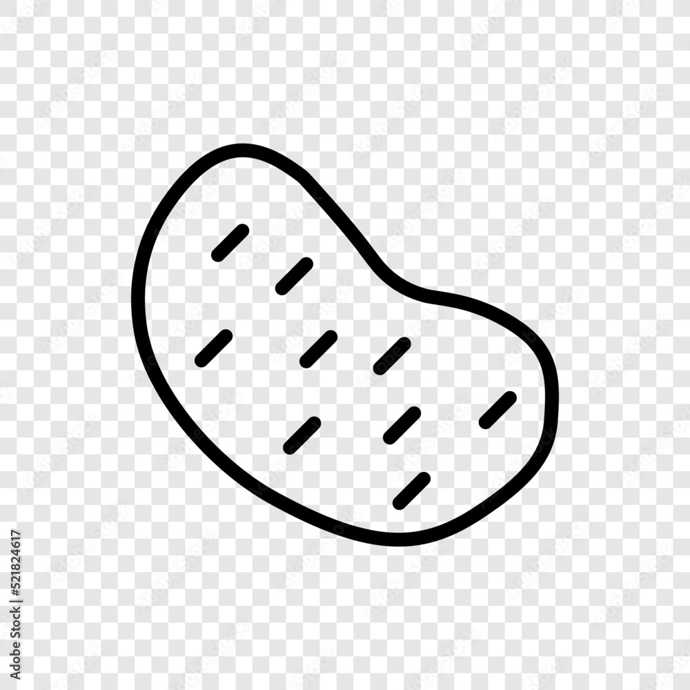 Poster potato simple icon vector. flat design. transparent grid.ai