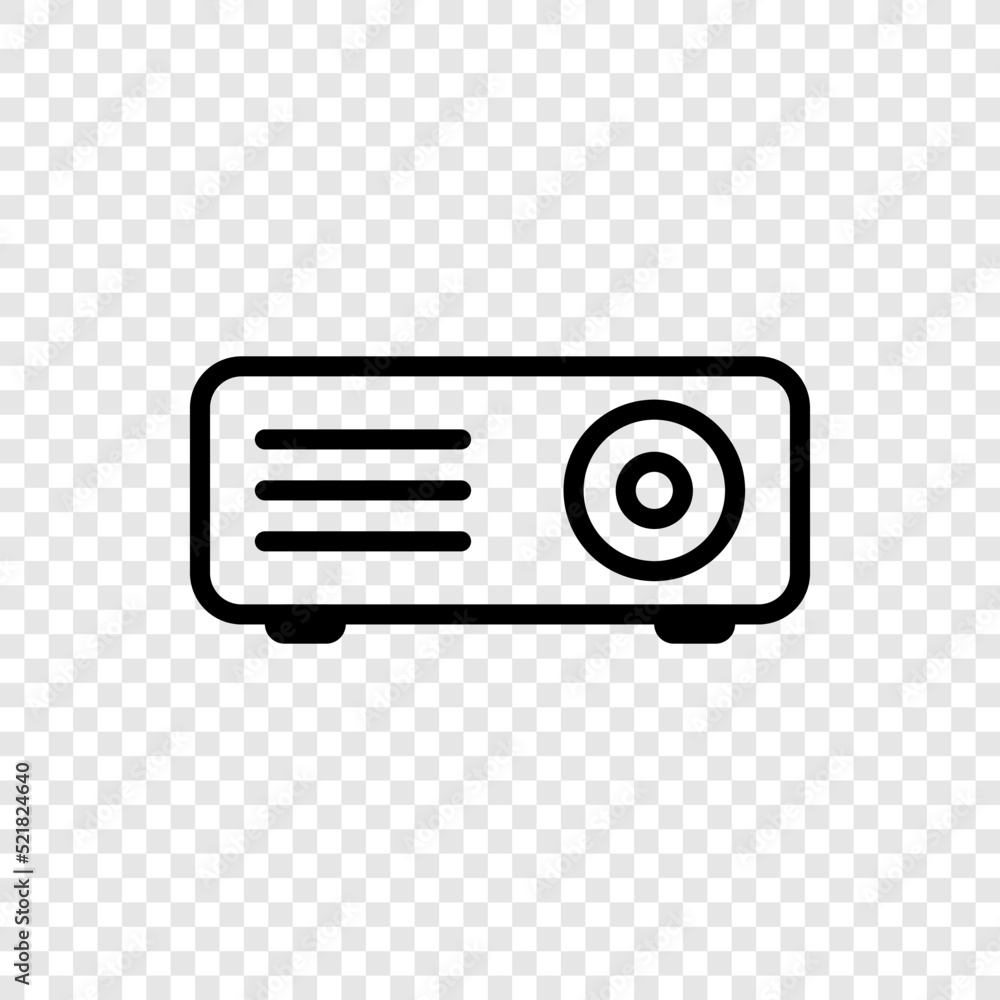 Poster projector simple icon vector. flat design. transparent grid.ai