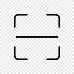 Scan code simple icon vector. Flat design. Transparent grid.ai