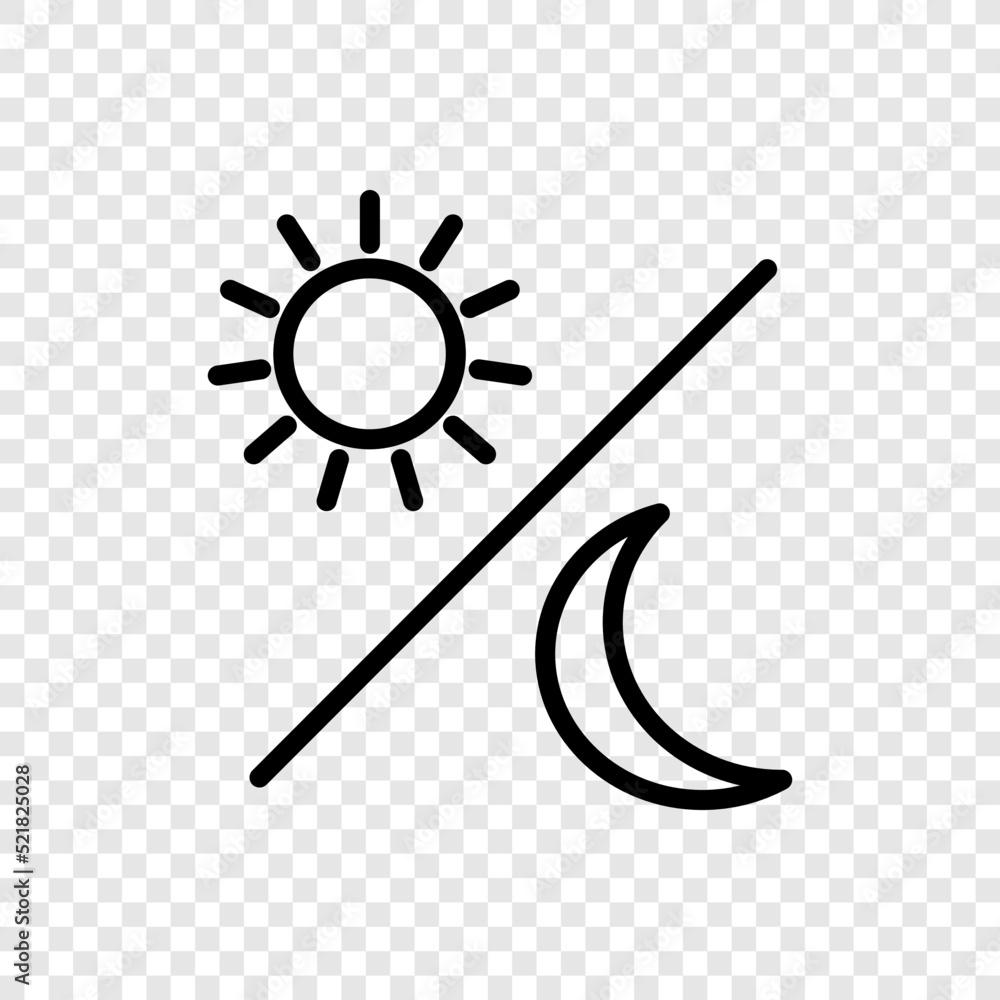 Poster sun moon simple icon vector. flat design. transparent grid.ai