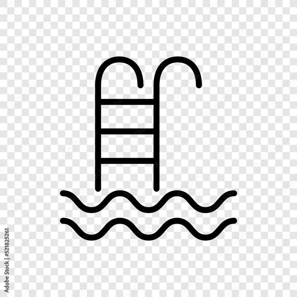 Poster swimming pool simple icon vector. flat design. transparent grid.ai