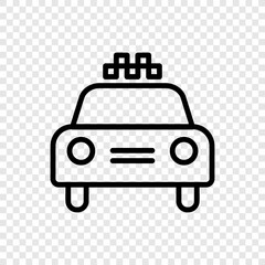 Taxi, cab simple icon vector. Flat design. Transparent grid.ai