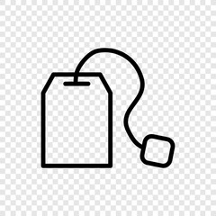 Tea bag simple icon vector. Flat design. Transparent grid.ai