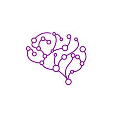 Neural network. Isolated human brain icon. Artificial Intelligence innovation sign.