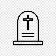 Obraz premium Tombstone simple icon vector. Flat design. Transparent grid.ai