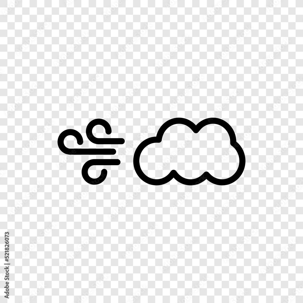 Poster windy simple icon vector. flat design. transparent grid.ai
