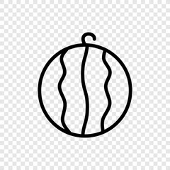 Watermelon simple icon vector. Flat design. Transparent grid.ai
