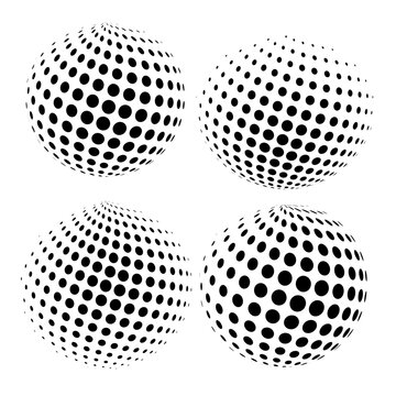 Abstract grunge halftone globe textured background design vector set