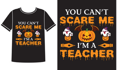 Scare me i'm a teacher t-shirt design concept