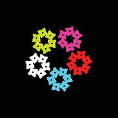 Circle flower vector logo design 