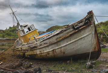 Ein altes Schiffswrack, aufgenommen, auf der Isle of Skye