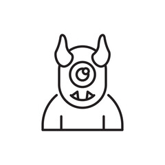 Cyclops vector Outline Icon Design illustration. Halloween Symbol on White background EPS 10 File