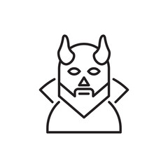 Devil vector Outline Icon Design illustration. Halloween Symbol on White background EPS 10 File