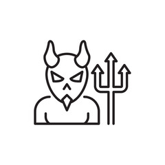 Fototapeta premium Devil vector Outline Icon Design illustration. Halloween Symbol on White background EPS 10 File