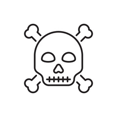 Crossbones vector Outline Icon Design illustration. Halloween Symbol on White background EPS 10 File