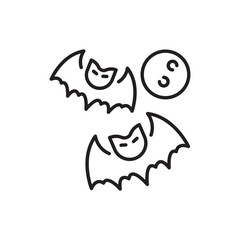 Bat vector Outline Icon Design illustration. Halloween Symbol on White background EPS 10 File