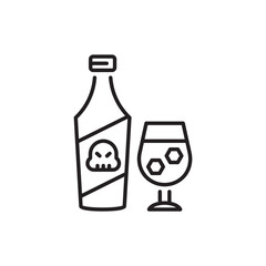 Wine vector Outline Icon Design illustration. Halloween Symbol on White background EPS 10 File
