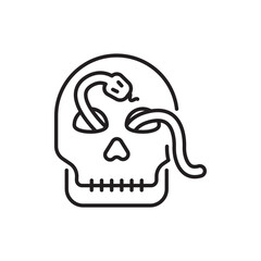 Skull Snake vector Outline Icon Design illustration. Halloween Symbol on White background EPS 10 File