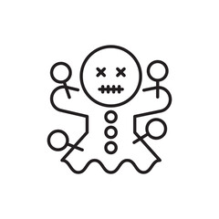 Voodoo vector Outline Icon Design illustration. Halloween Symbol on White background EPS 10 File