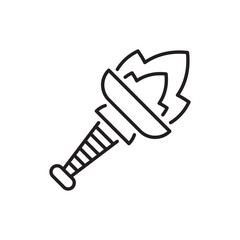 Vintage Torch vector Outline Icon Design illustration. Halloween Symbol on White background EPS 10 File