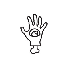 Zombie Hand vector Outline Icon Design illustration. Halloween Symbol on White background EPS 10 File
