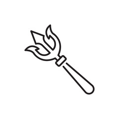 Trident Tool vector Outline Icon Design illustration. Halloween Symbol on White background EPS 10 File
