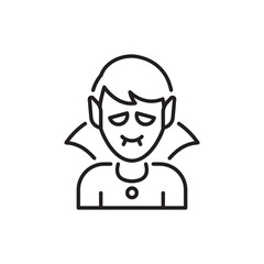 Vampire vector Outline Icon Design illustration. Halloween Symbol on White background EPS 10 File