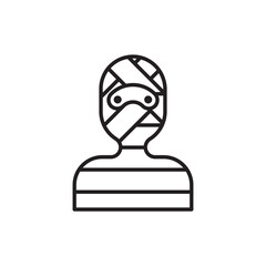 Bandit vector Outline Icon Design illustration. Halloween Symbol on White background EPS 10 File