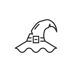 Witch Hat vector Outline Icon Design illustration. Halloween Symbol on White background EPS 10 File