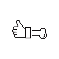 Thumbs Up vector Outline Icon Design illustration. Halloween Symbol on White background EPS 10 File