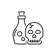 Potion Bottle vector Outline Icon Design illustration. Halloween Symbol on White background EPS 10 File