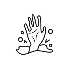 Obraz premium Evil Hand vector Outline Icon Design illustration. Halloween Symbol on White background EPS 10 File