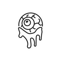 Eyeball vector Outline  Icon Design illustration. Halloween Symbol on White background EPS 10 File