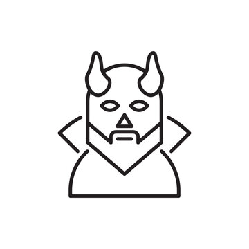 Devil vector Outline Icon Design illustration. Halloween Symbol on White background EPS 10 File