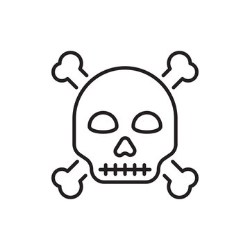 Crossbones vector Outline Icon Design illustration. Halloween Symbol on White background EPS 10 File