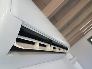 air condition aircondition air-condition on the white wall