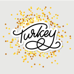 Turkey Lettering. Handwritten name of the country. Vector design template.