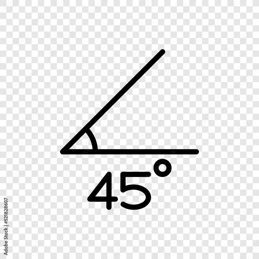 Poster 45 degrees angle simple icon vector. flat design. transparent grid.ai