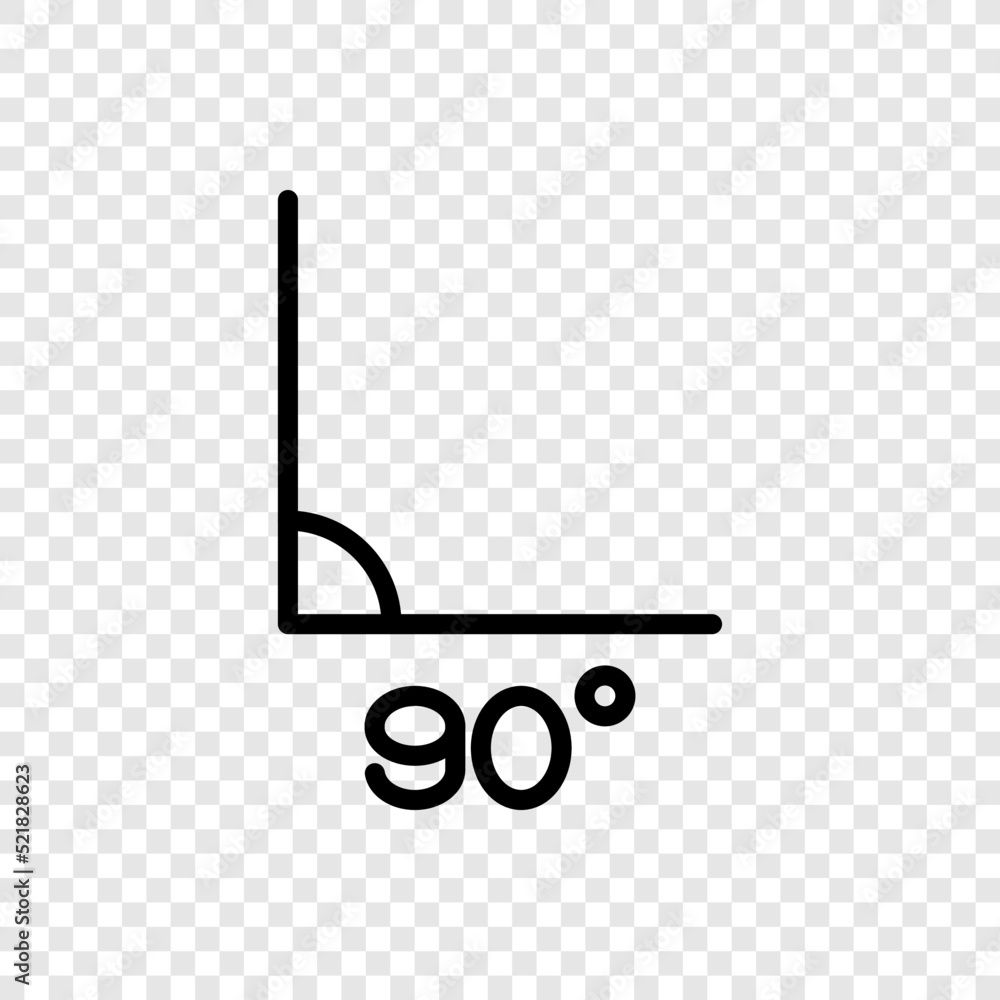 Poster 90 degrees angle simple icon vector. flat design. transparent grid.ai
