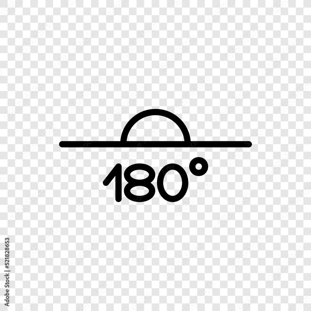 Aufkleber 180 degrees angle simple icon vector. flat design. transparent grid.ai