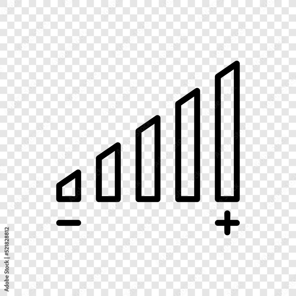 Poster audio volume simple icon vector. flat design. transparent grid.ai